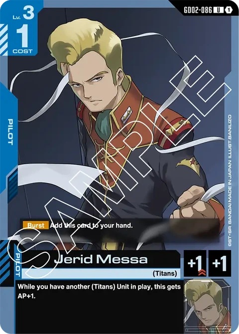 Jerid Messa - Gundam Card Game card