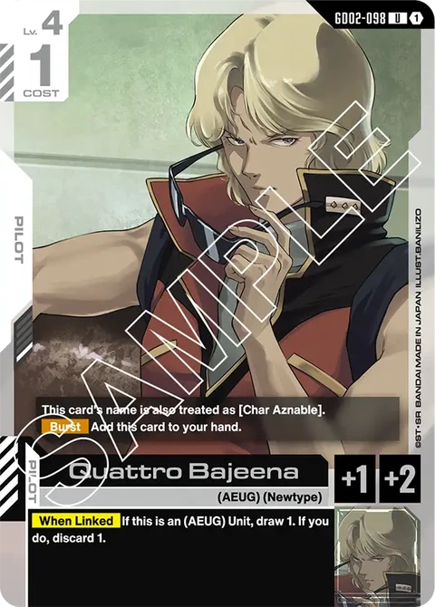 Quattro Bajeena - Gundam Card Game card