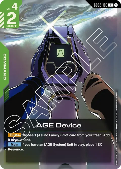 AGE Device, Gundam Card Game Main Card