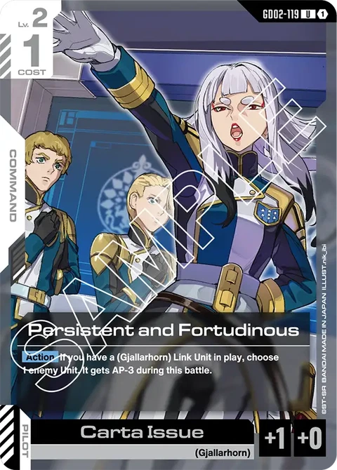 Persistent and Fortudinous, Gundam Card Game Main Card