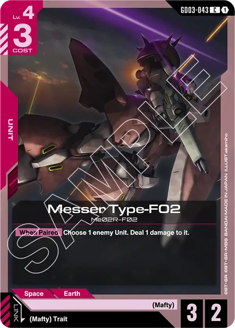 Messer Type-F02, Gundam Card Game Main Card