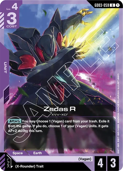 Zedas R - Gundam Card Game card