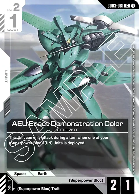AEU Enact Demonstration Color - Gundam Card Game card