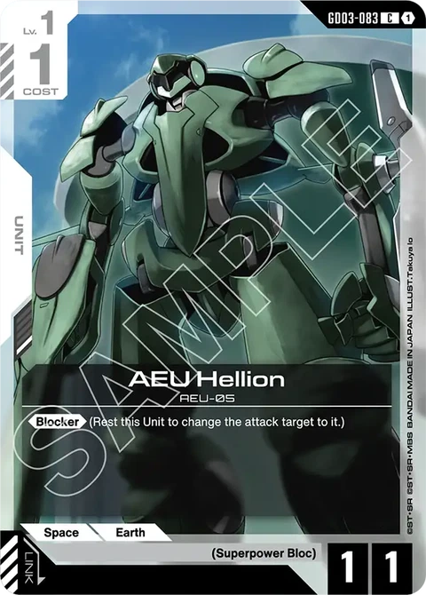 AEU Hellion, Gundam Card Game Main Card