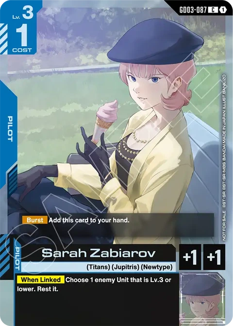 Sarah Zabiarov - Gundam Card Game card