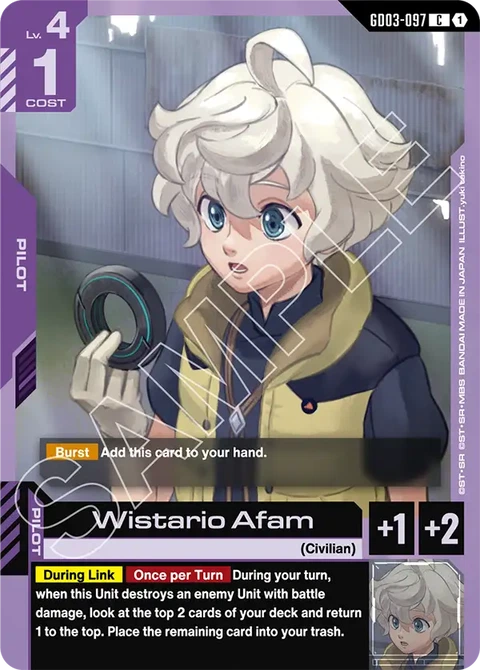 Wistario Afam - Gundam Card Game card