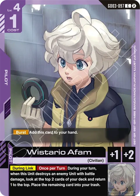 Wistario Afam - Gundam Card Game card