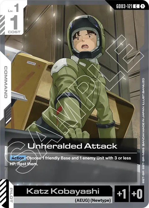 Unheralded Attack - Gundam Card Game card