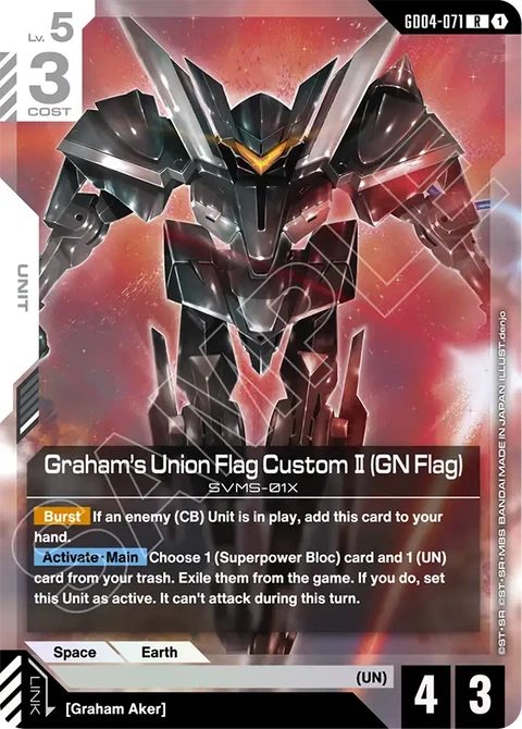 Graham's Union Flag Custom II (GN Flag) - Gundam Card Game card