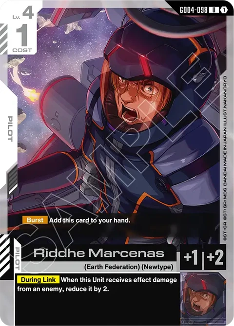 Riddhe Marcenas - Gundam Card Game card