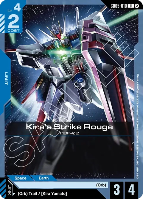 Kira's Strike Rouge, Gundam Card Game Main Card