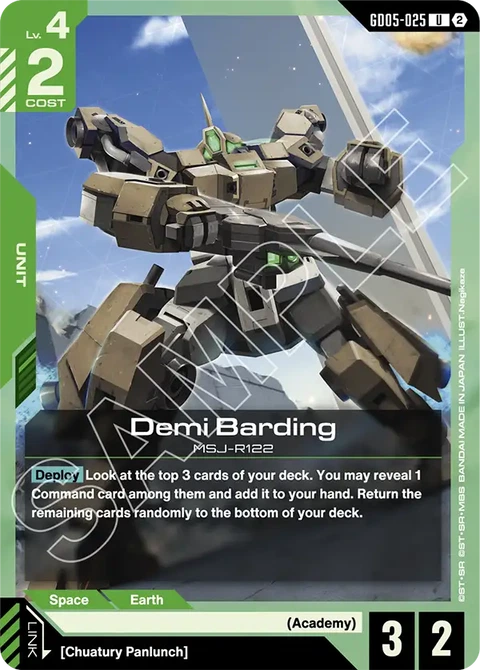 Demi Barding, Gundam Card Game Main Card
