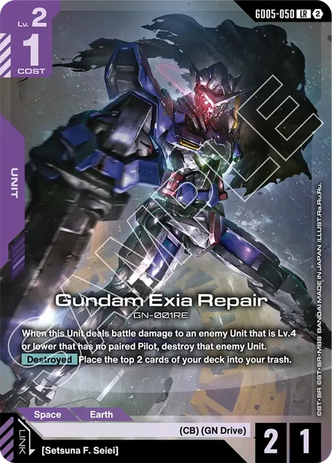 Gundam Exia Repair, Gundam Card Game Main Card