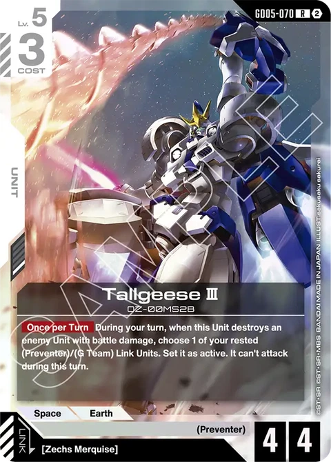 Tallgeese III - Gundam Card Game card