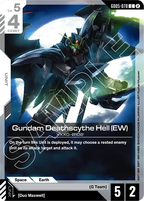 Gundam Deathscythe Hell (EW), Gundam Card Game Main Card