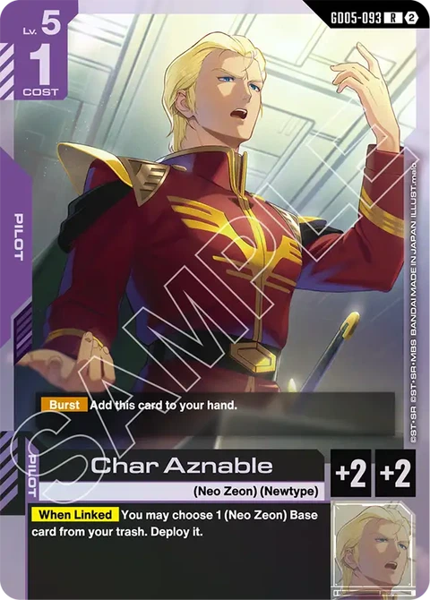 Char Aznable, Gundam Card Game Main Card