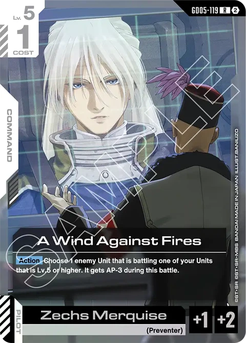 A Wind Against Fires - Gundam Card Game card
