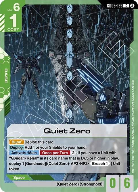 Quiet Zero - Gundam Card Game card