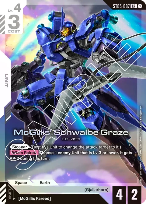 McGillis' Schwalbe Graze, Gundam Card Game Main Card