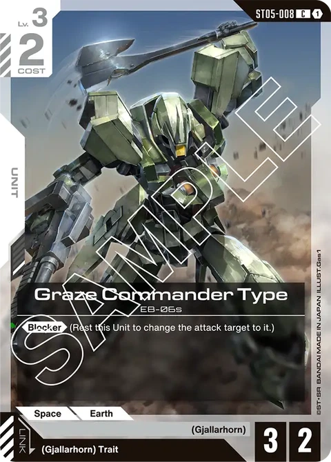 Graze Commander Type, Gundam Card Game Main Card