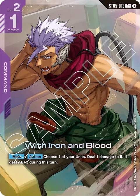 With Iron and Blood - Gundam Card Game card