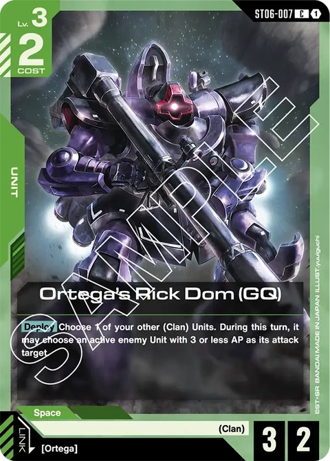 Ortega's Rick Dom (GQ) - Gundam Card Game card