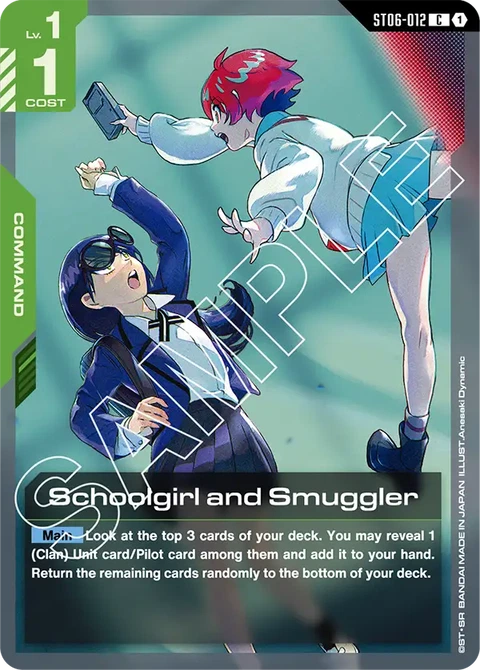 Schoolgirl and Smuggler - Gundam Card Game card
