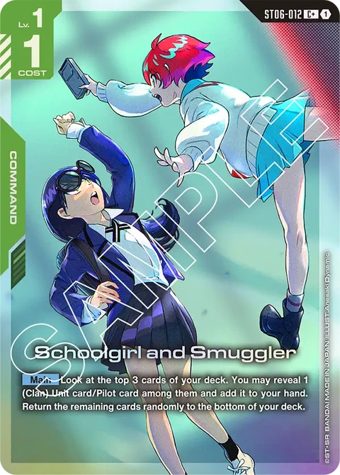 Schoolgirl and Smuggler - Gundam Card Game card