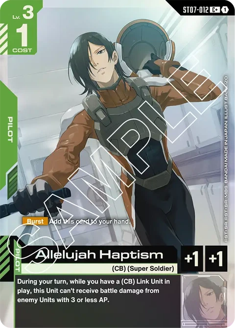 Allelujah Haptism - Gundam Card Game card