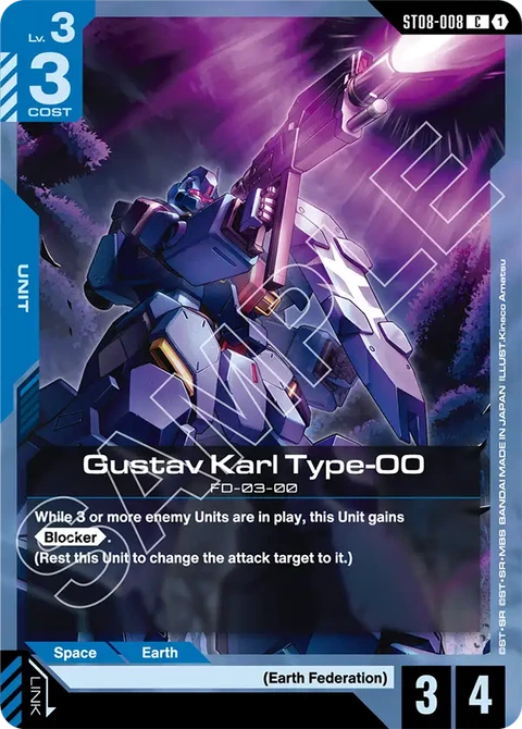 Gustav Karl Type-00, Gundam Card Game Main Card