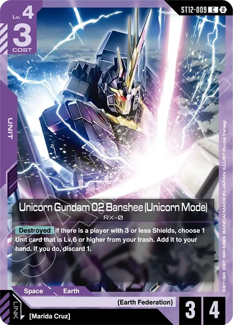 Unicorn Gundam 02 Banshee (Unicorn Mode), Gundam Card Game Main Card