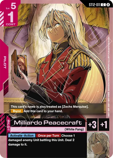 Milliardo Peacecraft - Gundam Card Game card