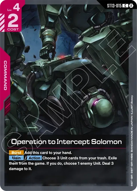Operation to Intercept Solomon - Gundam Card Game card