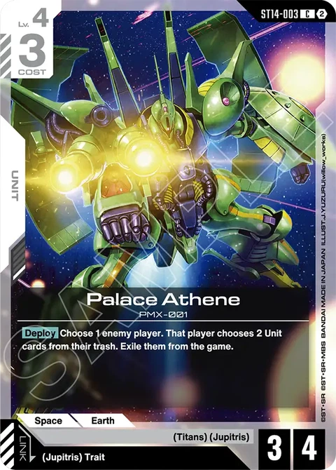 Palace Athene, Gundam Card Game Main Card