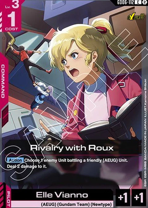 Rivalry with Roux - Gundam Card Game card