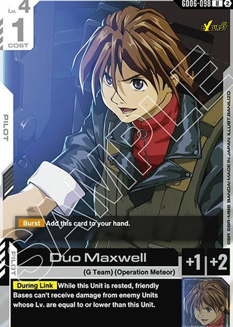 Duo Maxwell - Gundam Card Game card
