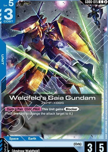 Waldfeld's Gaia Gundam - Gundam Card Game card