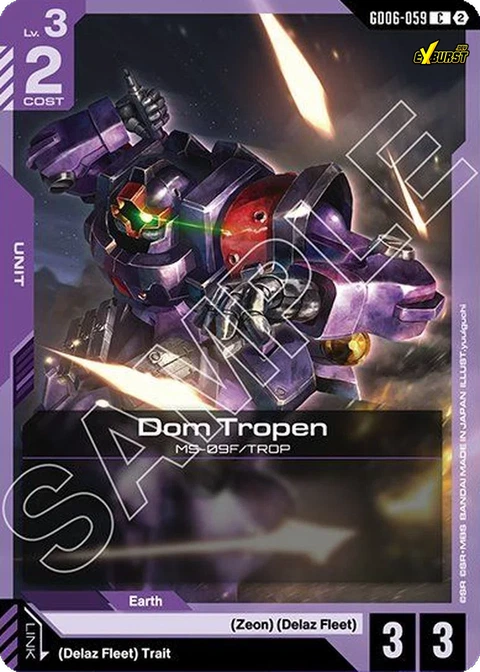 Dom Tropen, Gundam Card Game Main Card
