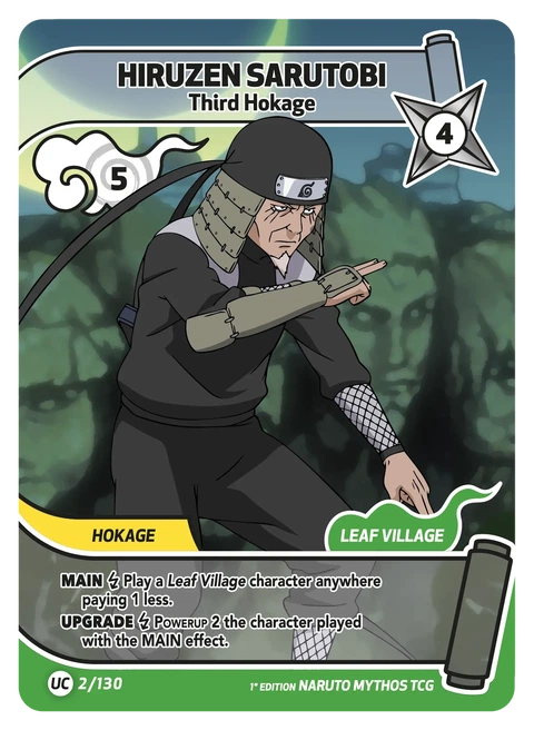 Hiruzen Sarutobi Third Hokage - Naruto Mythos TCG card