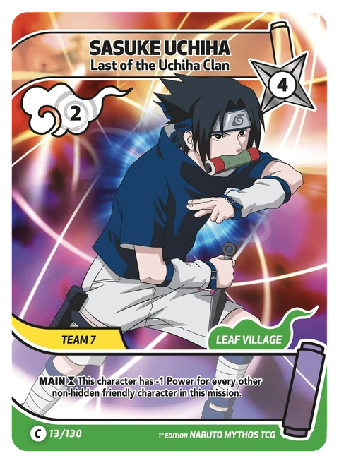 Sasuke Uchiha Last of the Uchiha Clan - Naruto Mythos TCG card