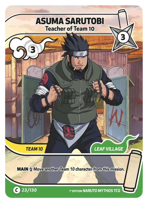 Asuma Sarutobi Teacher of Team 10 - Naruto Mythos TCG card