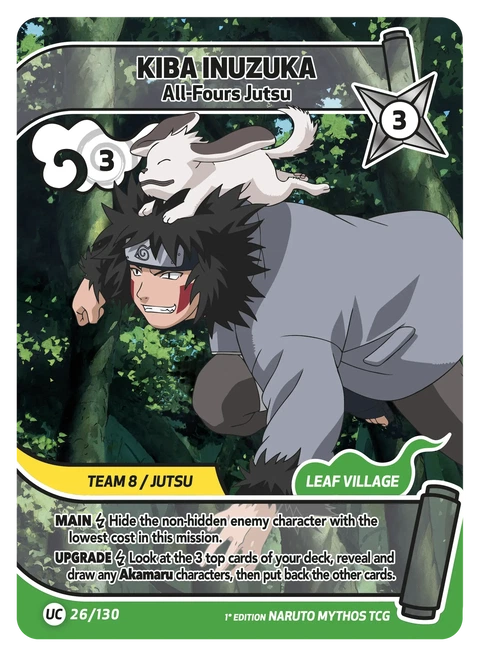 Kiba Inuzuka All-Fours Jutsu - Naruto Mythos TCG card