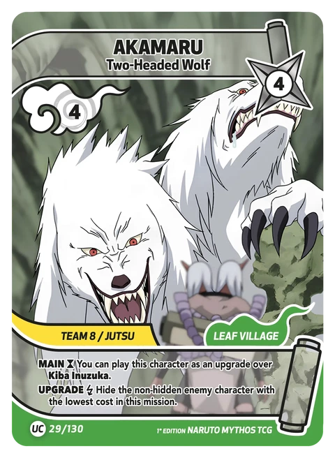 Akamaru Two-Headed Wolf - Naruto Mythos TCG card