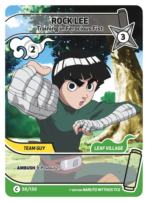 Rock Lee Training in Ferocious Fist - Naruto Mythos TCG card