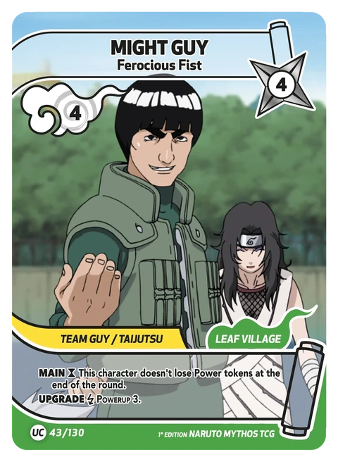 Might Guy Ferocious Fist - Naruto Mythos TCG card