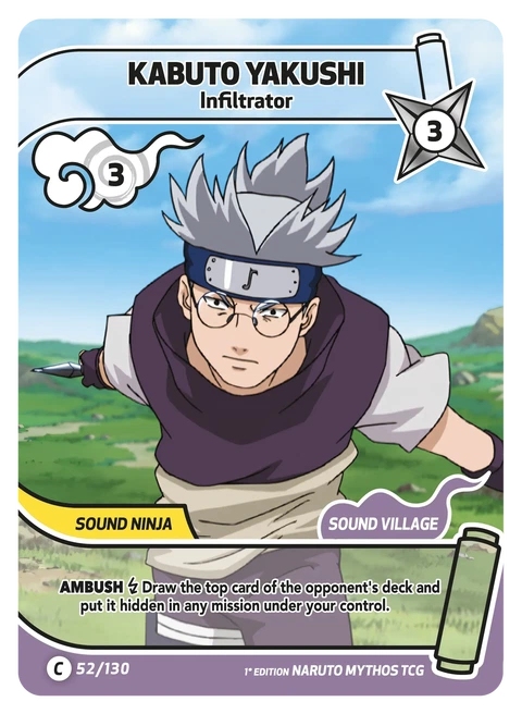 Kabuto Yakushi Infiltrator - Naruto Mythos TCG card