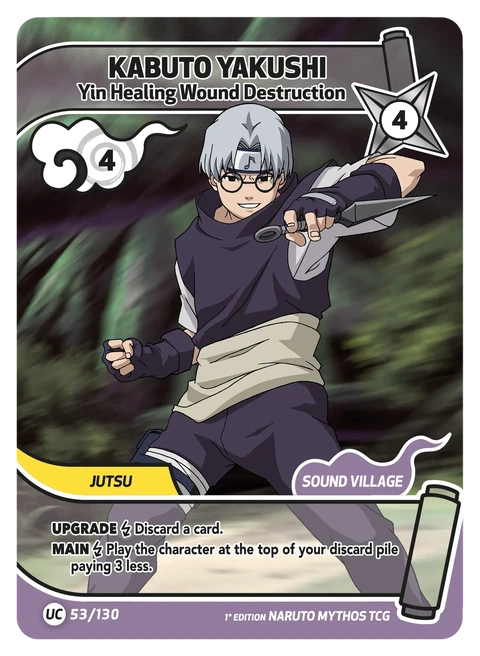 Kabuto Yakushi Yin Healing Wound Destruction - Naruto Mythos TCG card