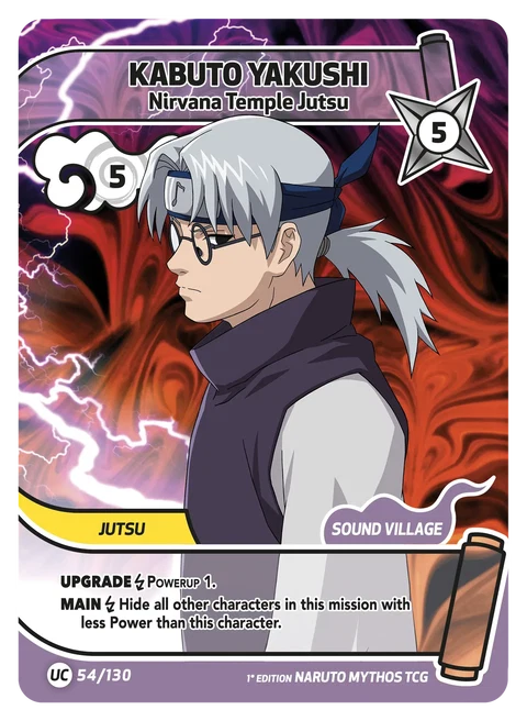 Kabuto Yakushi Nirvana Temple Jutsu - Naruto Mythos TCG card