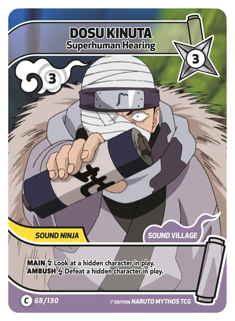 Dosu Kinuta Superhuman Hearing - Naruto Mythos TCG card