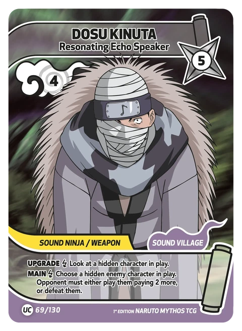 Dosu Kinuta Resonating Echo Speaker - Naruto Mythos TCG card
